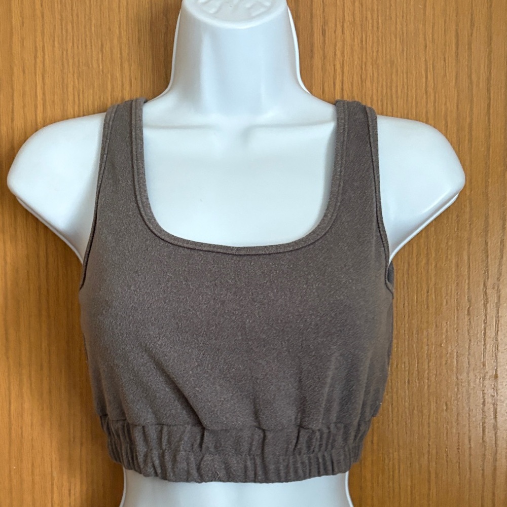 Gray Sleeveless Crop Top size small Elastic waist